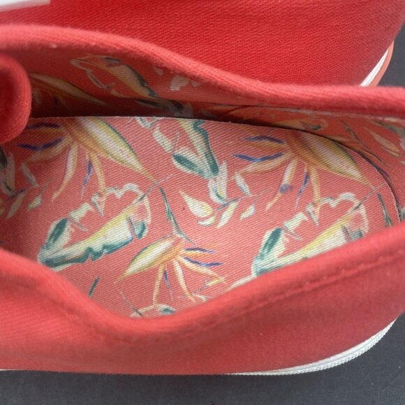 Vionic Oasis Canvas Lace Up Comfort Shoe Fashion  Sneaker Size 10  Bright Poppy - Picture 3 of 7